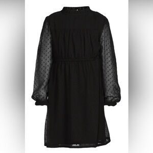 Wonder Nation Girls’ Chiffon Peasant Polkadot Semi-Sheer Dress